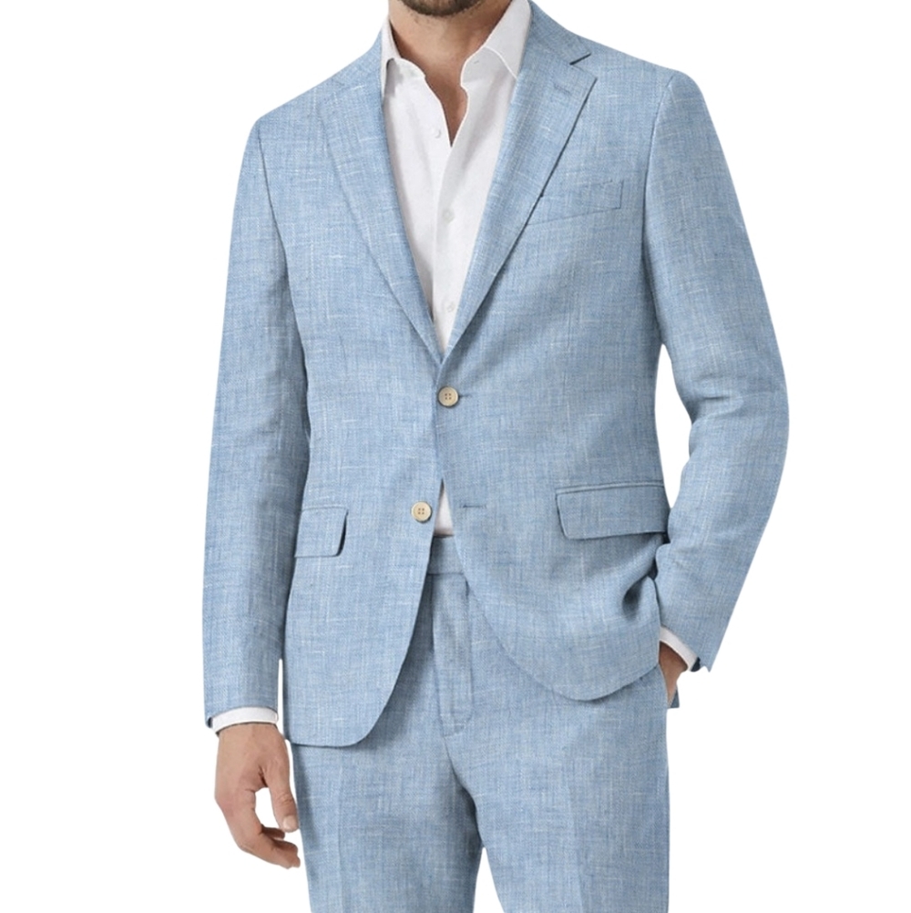 Studiosuits Linen Blazer Tropical Blue Size 44L